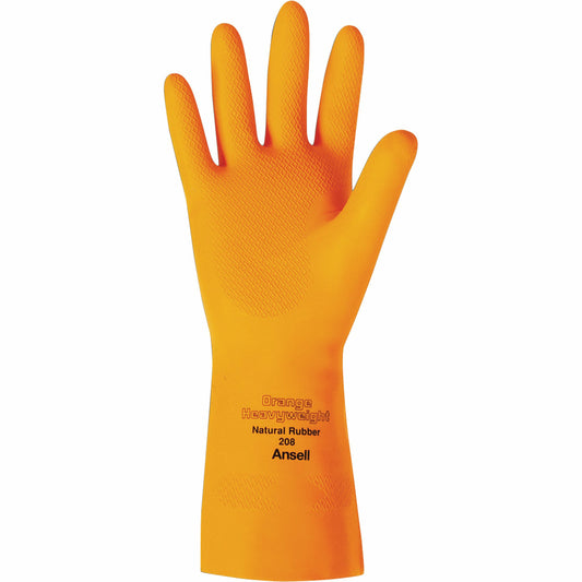 Gants Ansell en latex de caoutchouc naturel floqués - Épais - Orange - Taille 11