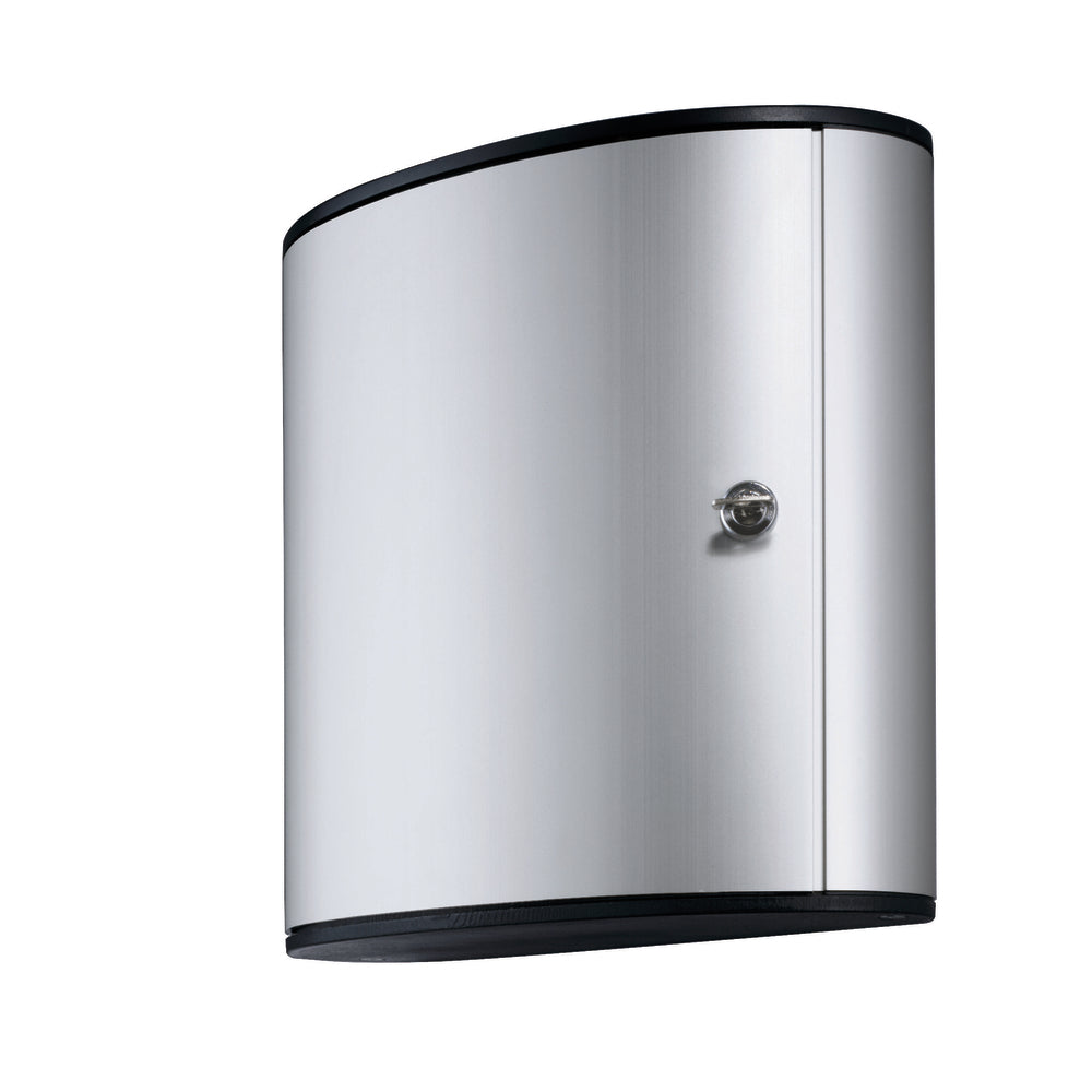 Armoire à clés en aluminium brossé durable avec serrure à clé - 18 clés - Argent