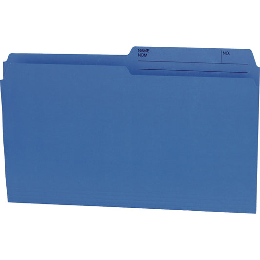 Chemises de classement Hilroy - Format légal - 9" x 14-7/8" - Bleu - Paquet de 100