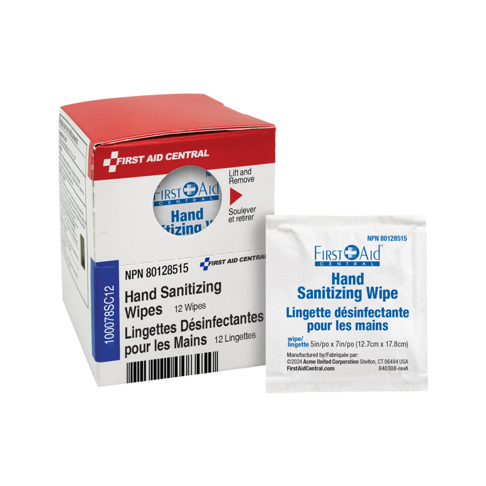 First Aid Central Hand Sanitizing Wipes - Smart Compliance - 12 Pack