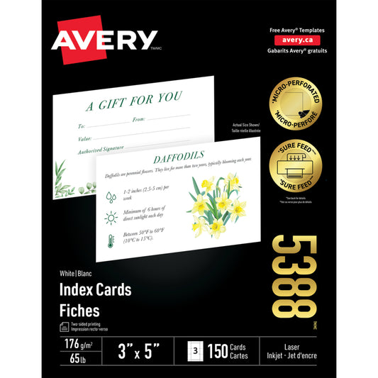 Fiches Avery, paquet de 150 cartes