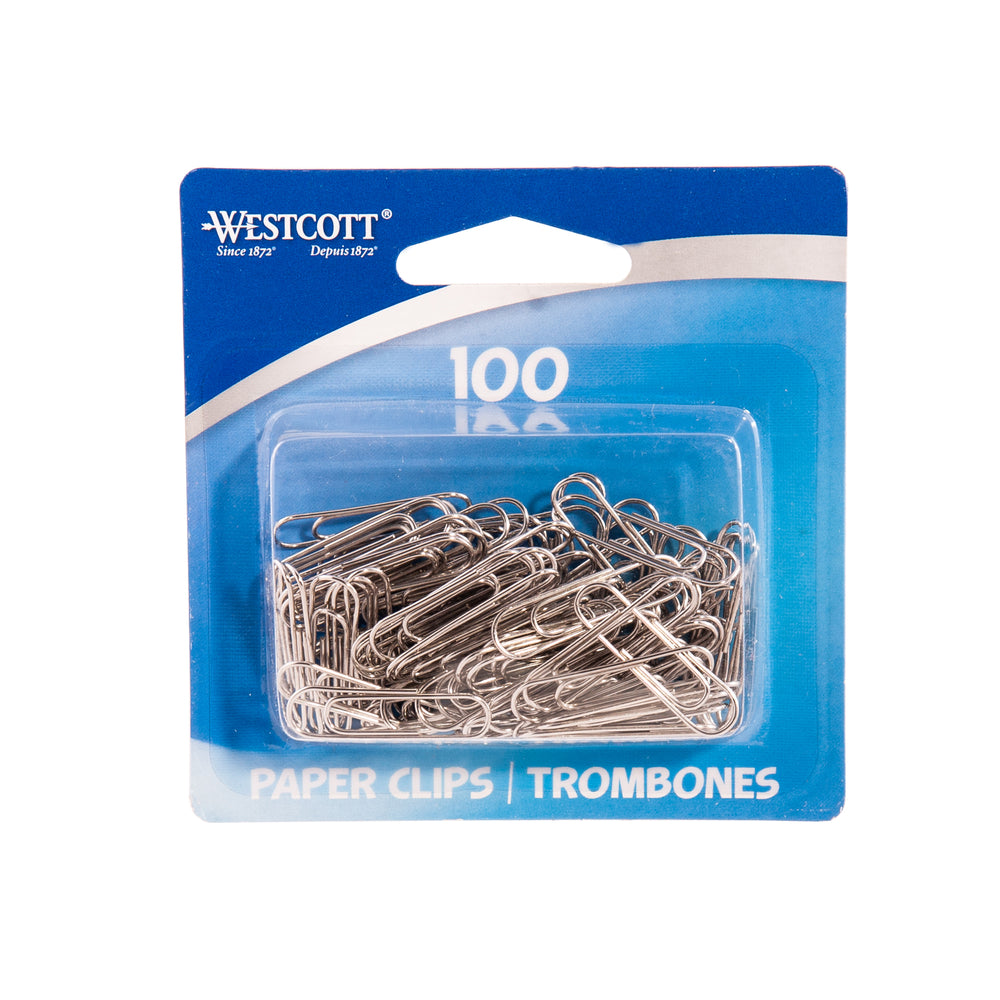 Trombones lisses Westcott - 33 mm - Argent - Paquet de 100