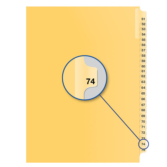 Legal Exhibit Dividers Buff #74, Letter Size, Pack of 25
