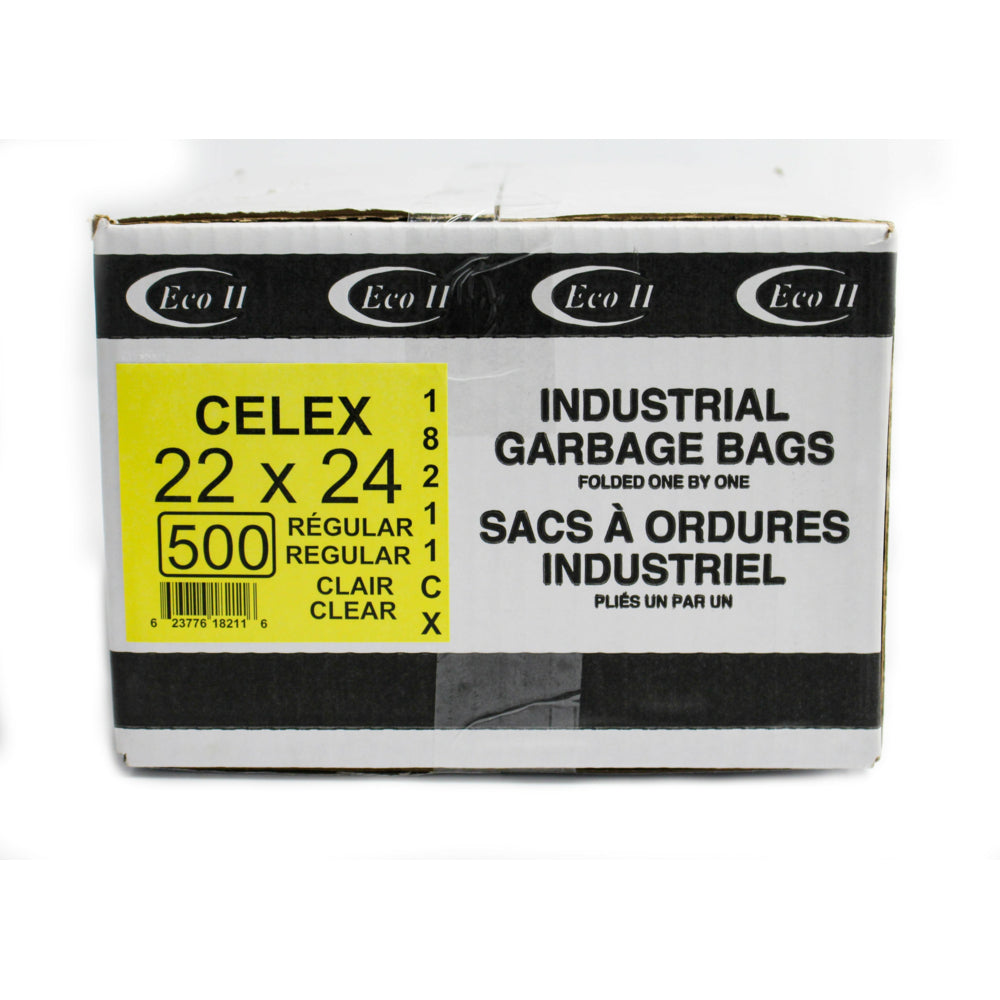 Eco II Garbage Bags - 22" x 24" - Strong - Clear Tint - 500 Pack