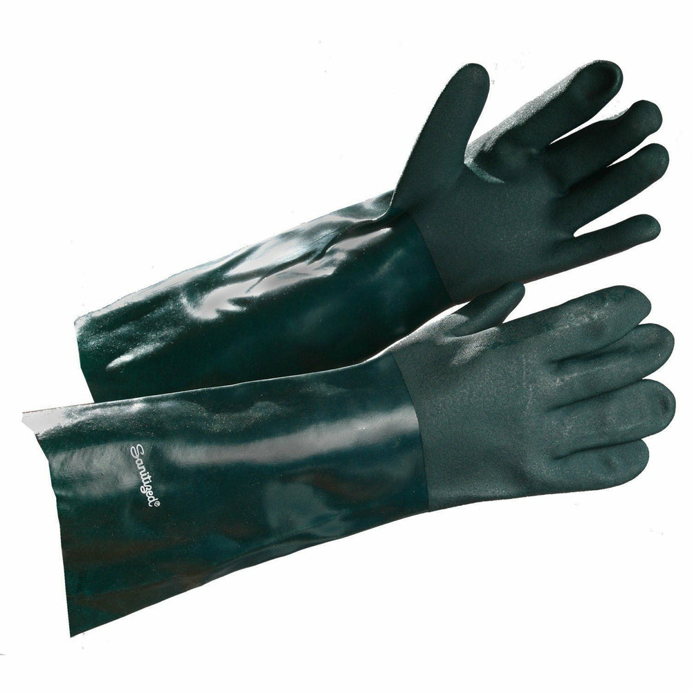 Gants Forcefield à double trempage, enduits de PVC de qualité supérieure, résistants aux produits chimiques - 14 po - Vert