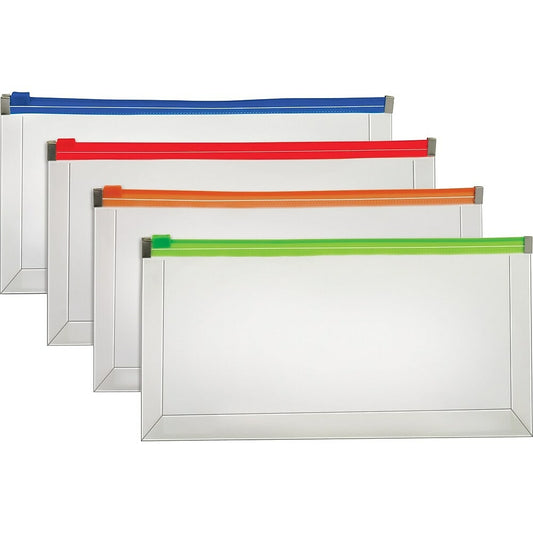 Staples Poly Zip Envelope - Cheque-size - Assorted Colours