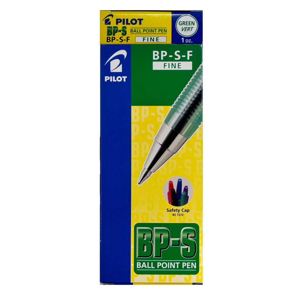 Pilot BPS Ballpoint Pen - Fine Point - 0.7 mm - Green - 12 Pack