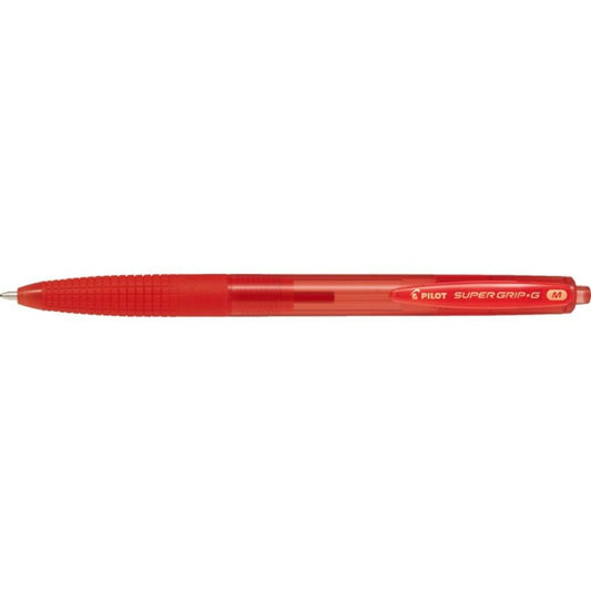 Stylo à bille rétractable Pilot Super Grip-G, pointe moyenne, rouge