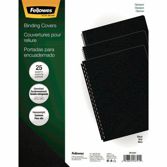 Couvertures de présentation Fellowes Futura - Grandes tailles - Noires - Lot de 25