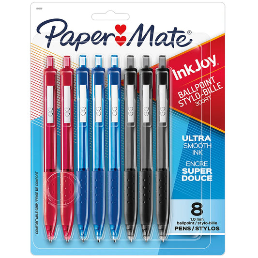 Paper Mate InkJoy 300RT Ballpoint Pen - Retractable - 1.0mm - 8 Pack