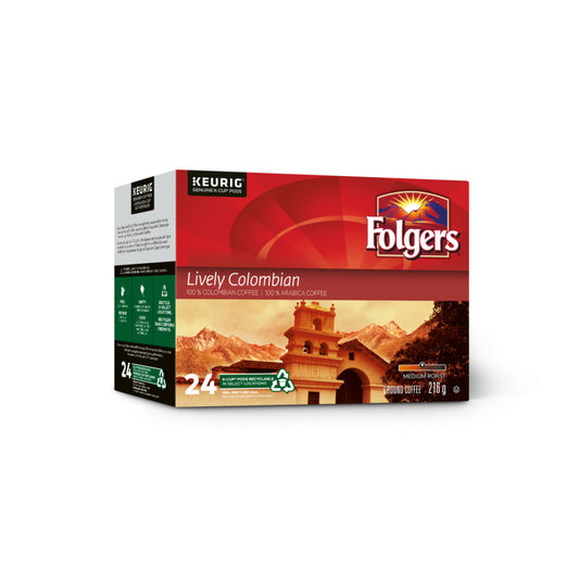 Folgers Gourmet Selections Lively Colombian K-Cup Pods - Medium Roast - 24 Pack