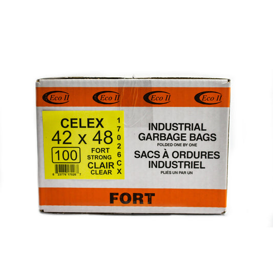 Eco II Garbage Bags - 42" x 48" - Strong - Clear Tint - 100 Pack