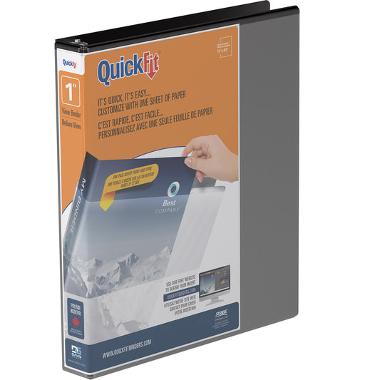Classeur à anneaux ronds Davis Group QuickFit - 1" - Noir