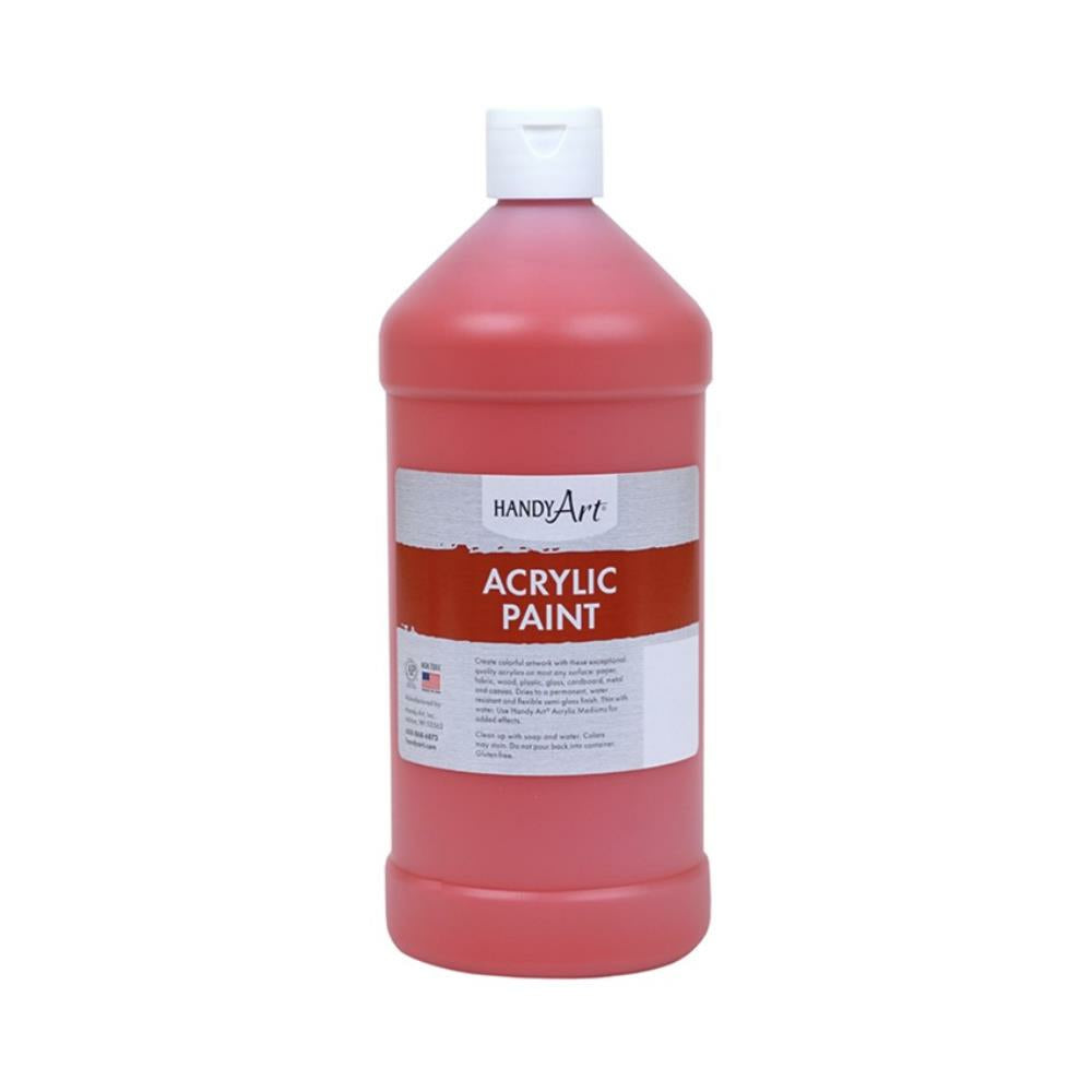 Handy Art Acrylic Paint, Vermilion, 946ml.