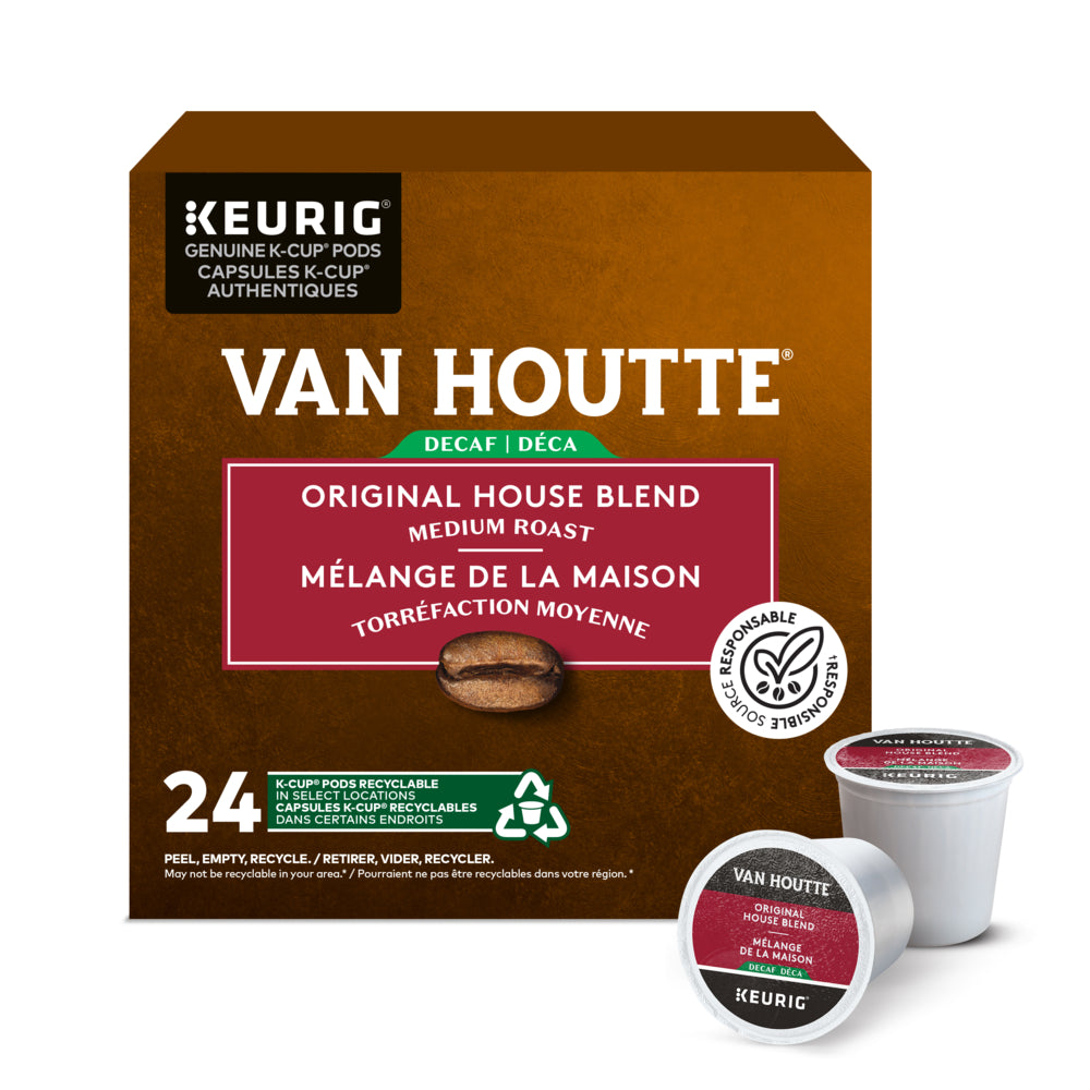 Café Van Houtte Original House Blend à torréfaction moyenne - Décaféiné - Capsules K-Cup - Paquet de 24