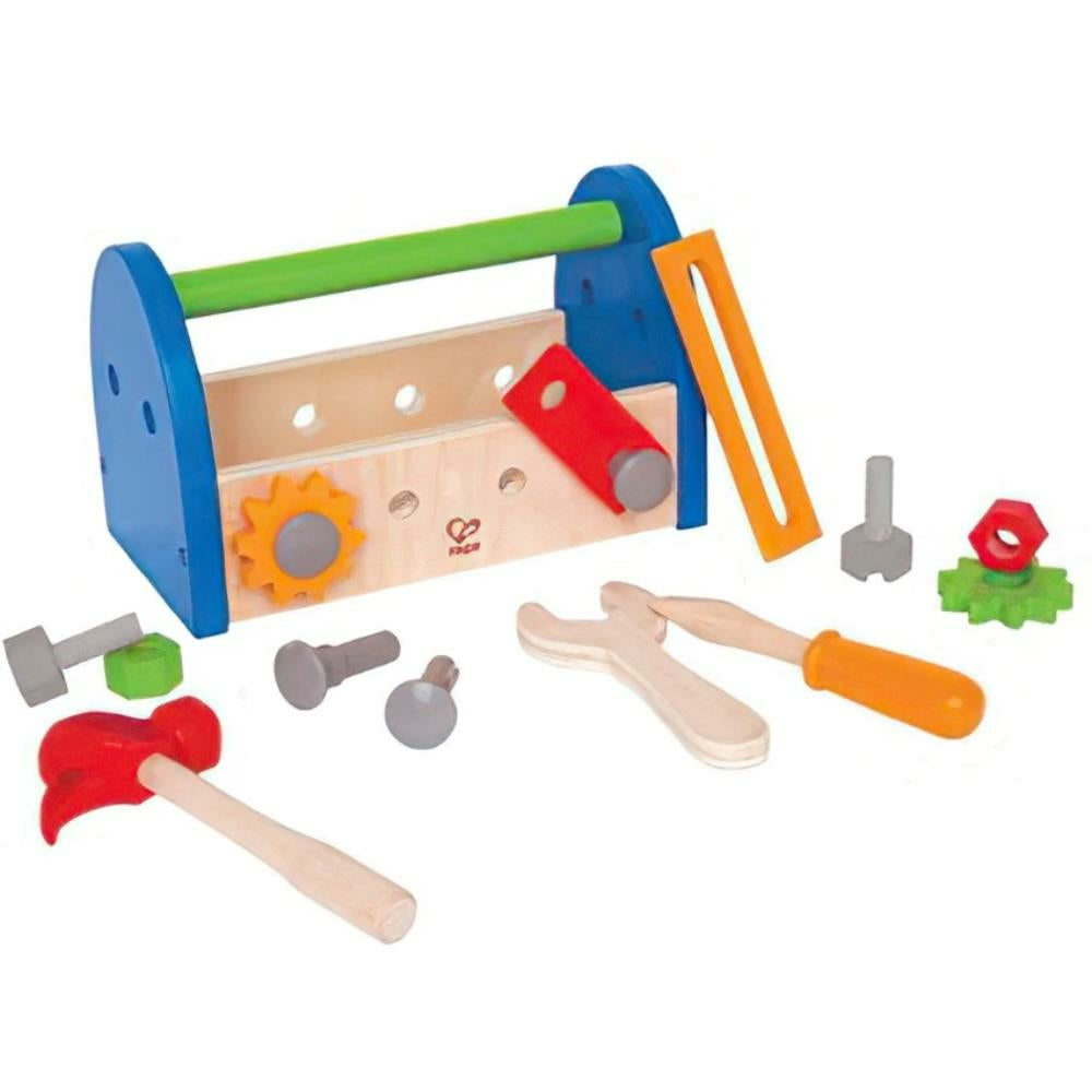 Hape Fix It Kid's Wooden Tool Box And Accessory Play Set, 17/pkg.