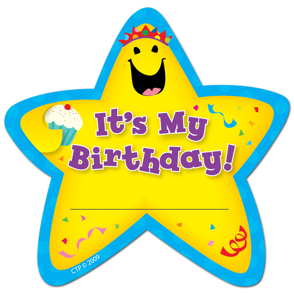 Badges étoiles « C'est mon anniversaire ! » de Creative Teaching Press (lot de 36)
