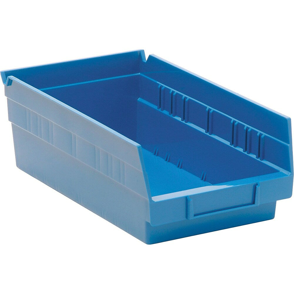 Bac à étagère 11 7/8" L x 6 5/8" l x 4" H - Bleu - Paquet de 12