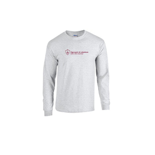 Adult Heavy Cotton T-Shirt Long Sleeve - Ash Grey - Small