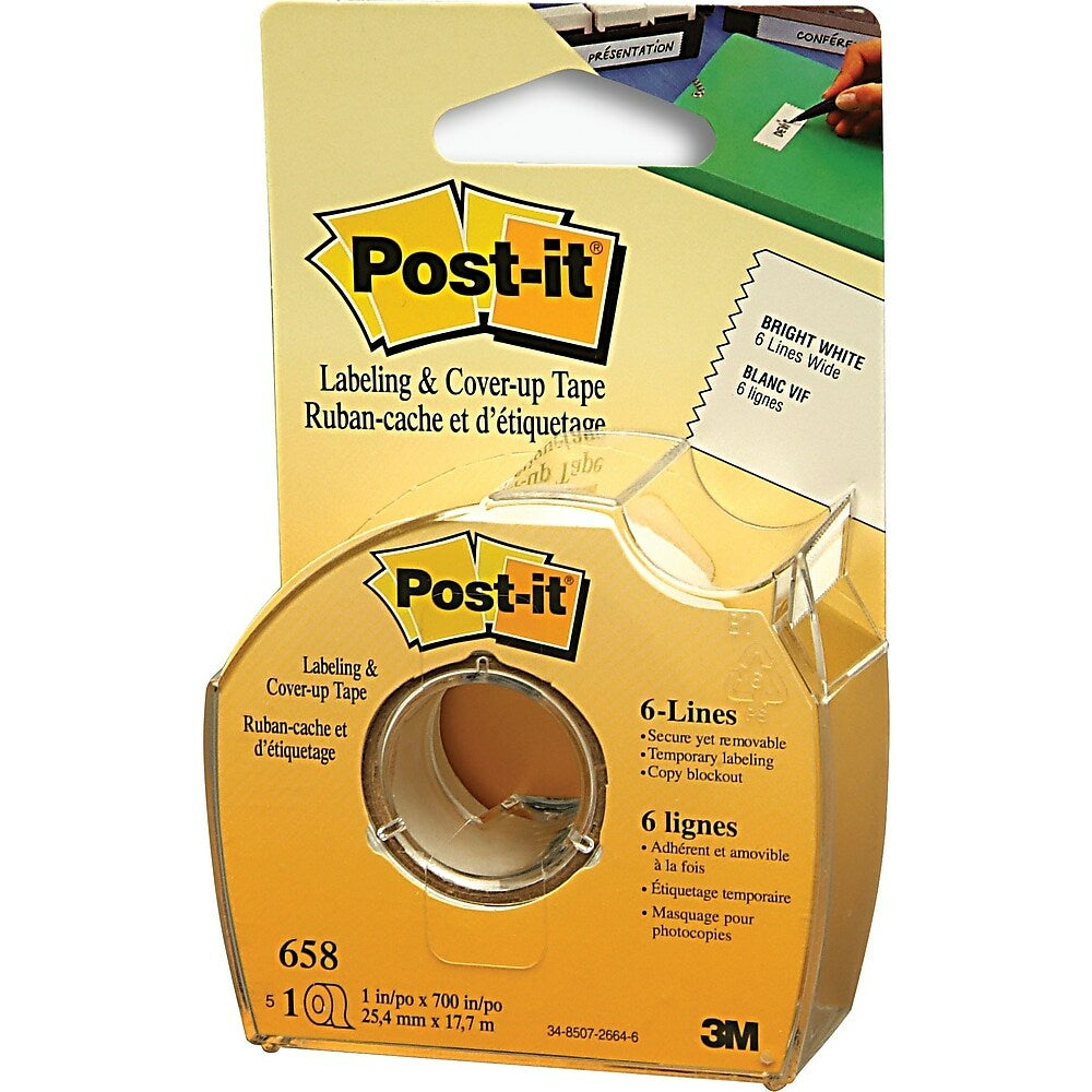 Ruban correcteur et correcteur Post-it, 1 po, six lignes