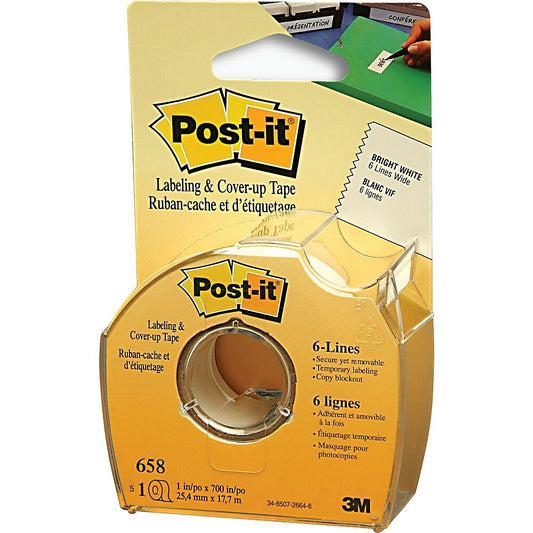 Ruban correcteur et correcteur Post-it, 1 po, six lignes