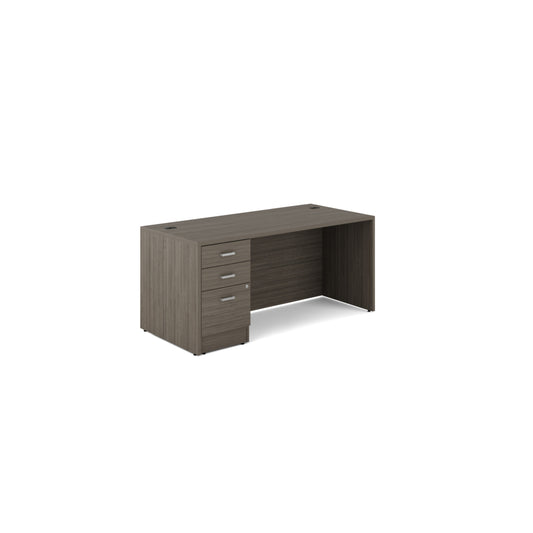 Offices to Go - Newland Single Pedestal Desk - 3 Drawer - 66" W x 30" D - Grey