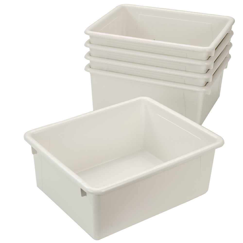 Plateau de rangement profond Storex - Blanc - Lot de 5
