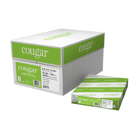 Cougar Digital Color Copy Super Smooth Text Paper - 8.5" W x 11" H - 4000 Sheets