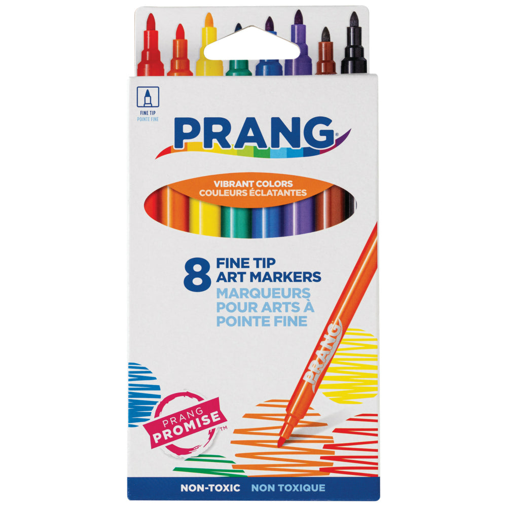 Marqueurs Prang Classic Art – Ligne fine – Couleurs assorties – Paquet de 8
