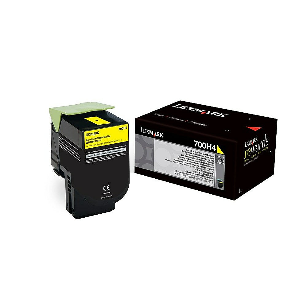 Cartouche de toner haute capacité Lexmark 700H4 - Laser - Haute capacité - OEM - Jaune - (70C0H40)