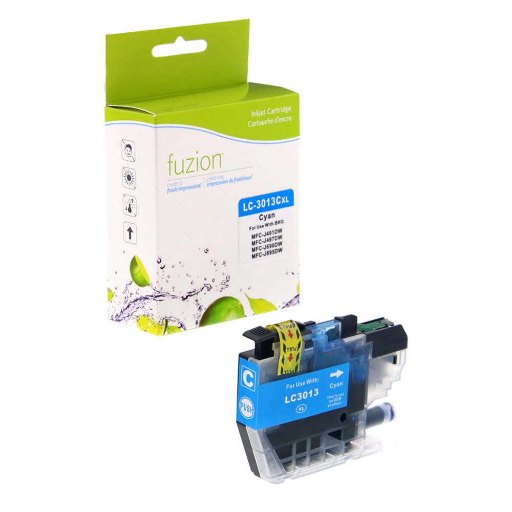 fuzion Brother LC3013C Compatible Inkjet Cartridge - Standard Yield - Cyan