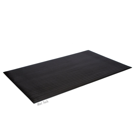 Mat Tech Tuff Spun Foot Lover Anti-Fatigue Mat - Ribbed Surface - 3' x 5'- Black