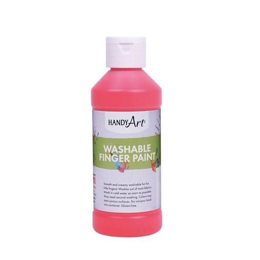 Handy Art Washable Flourescent Finger Paint, Flourescent Hot Pink, 237ml