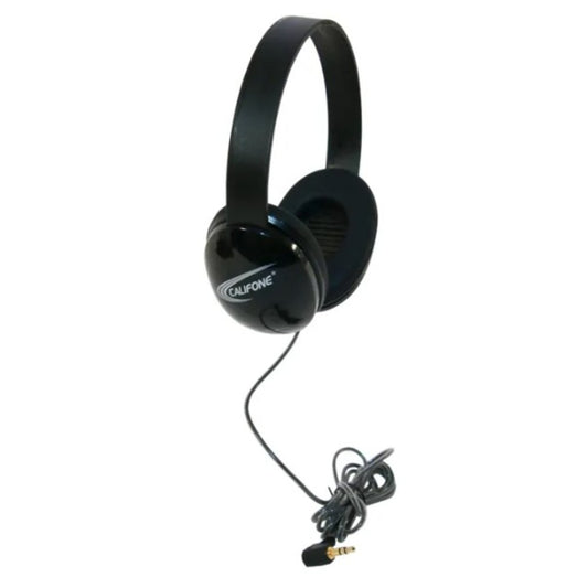 Califone Listening First Stereo Headphone with 2-layered cut-and-chew-resistant cord - Black