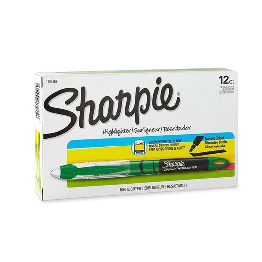 Sharpie Liquid Chisel Tip Pen-Style Highlighters - Green - 12 Pack