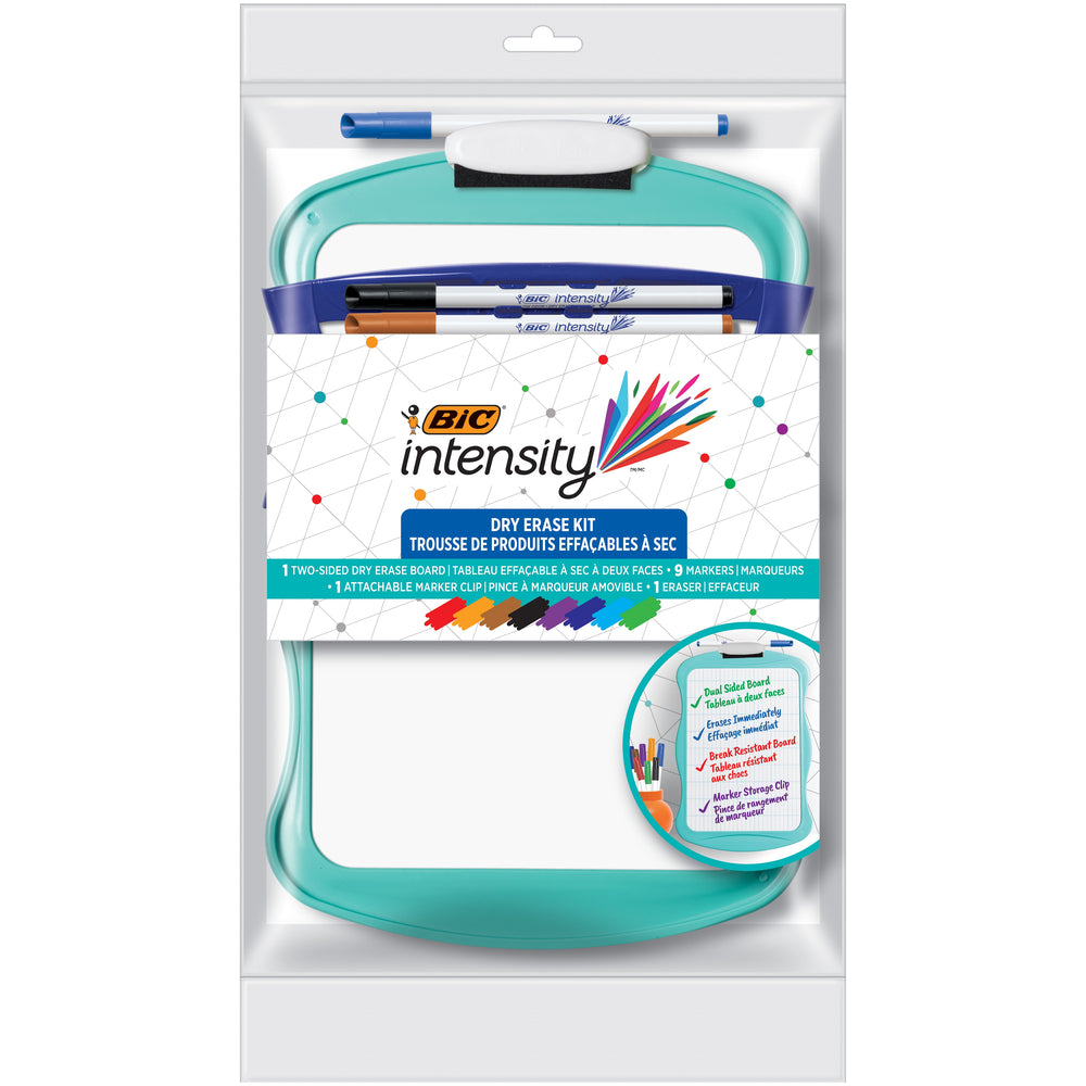 Kit de marqueurs effaçables à sec BIC Intensity à pointe ogive - Couleurs assorties - Lot de 12
