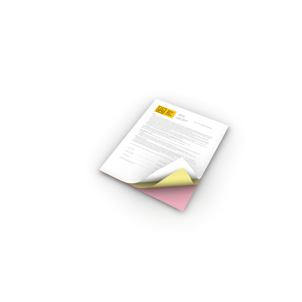 Xerox Revolution 3 Part Carbonless Paper - 20 lb. - 8.5" x 11" - Pink/Canary/White - 3 Reams/Case