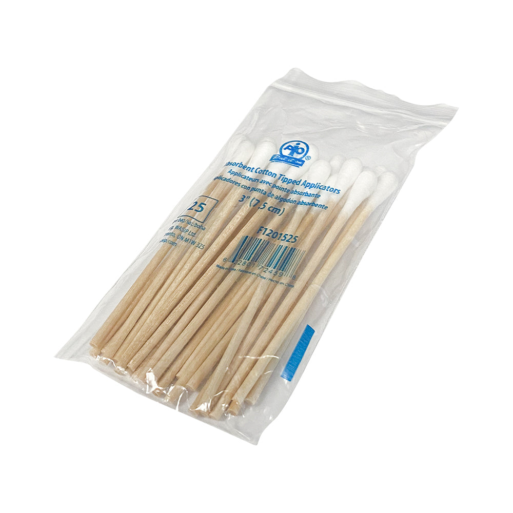 Wasip Cotton-Tipped Applicators - 3" - 25 Pack