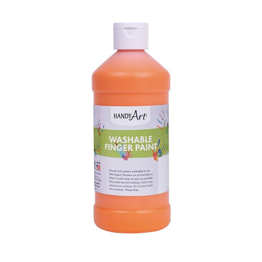 Handy Art Washable Finger Paint, 473ml, Orange