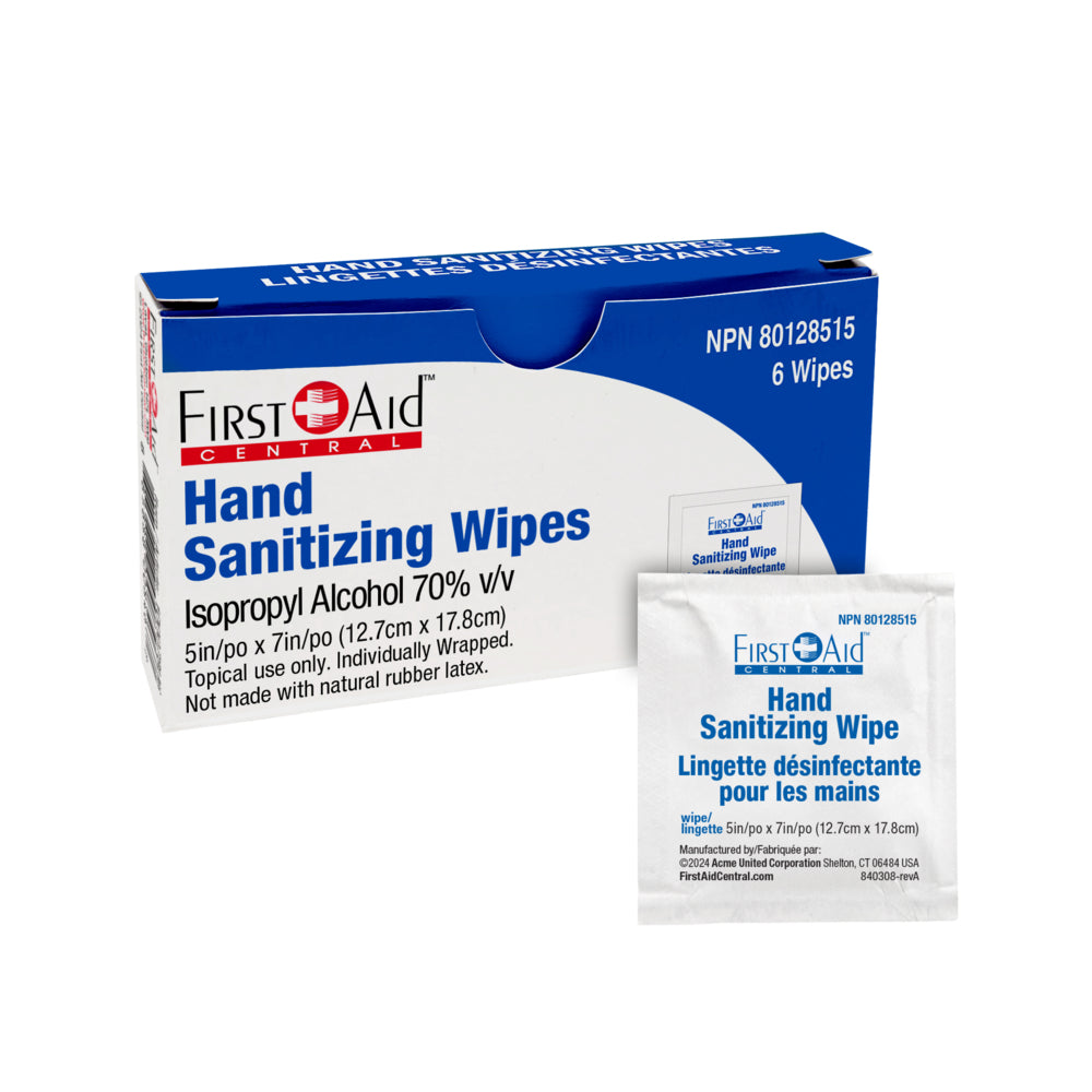 First Aid Central Hand Sanitizing Wipes - 6 Pack