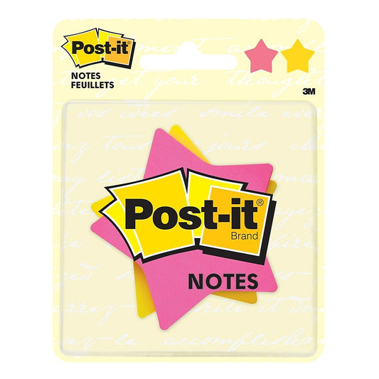 Post-it Notes - Star Shaped - Assorted Colours - 2.6" x 2.6" - 2 Pads