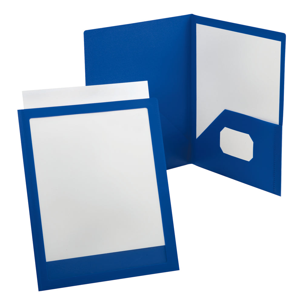 Conférencier Oxford Viewfolio à deux poches - Format lettre - Bleu
