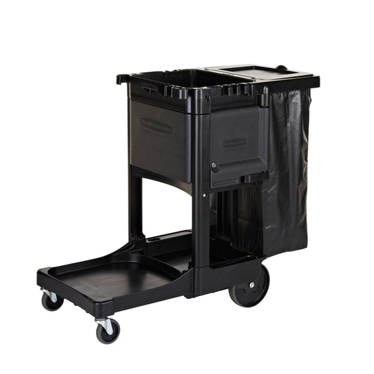 Rubbermaid Commercial Executive Janitorial Cleaning Cart - Traditional - Black