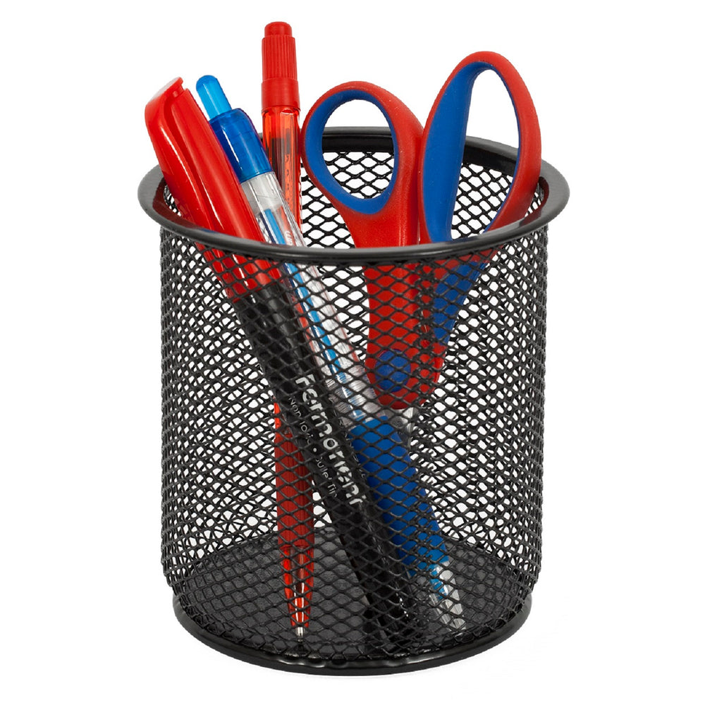 Pot à crayons en maille métallique Staples - Noir