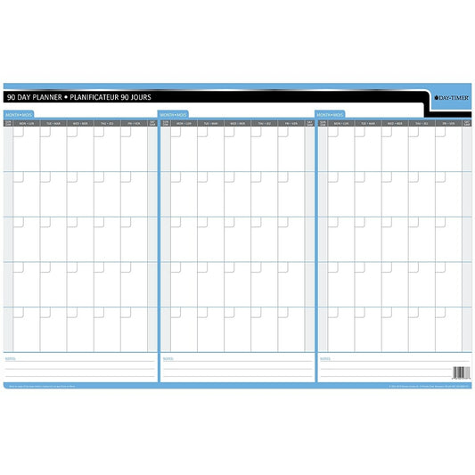 Day-Timer Undated Flexible Erasable 90/120-Day Wall Planner - 24" x 36" - Bilingual