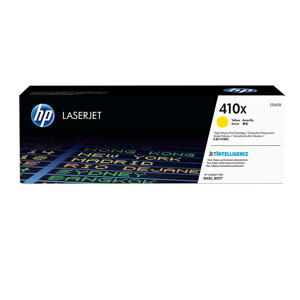 Cartouche de toner LaserJet jaune haute capacité HP 410X (CF412X) d'origine