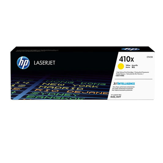 Cartouche de toner LaserJet jaune haute capacité HP 410X (CF412X) d'origine