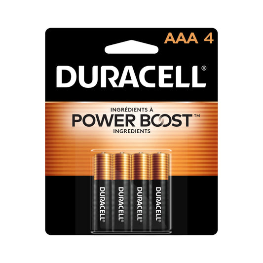 Piles alcalines AAA Duracell Coppertop - Lot de 4