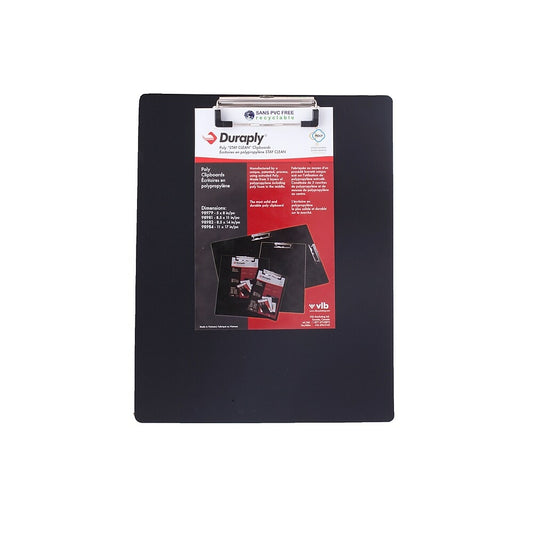 Duraply "Stay Clean" Clipboard - Black - Letter