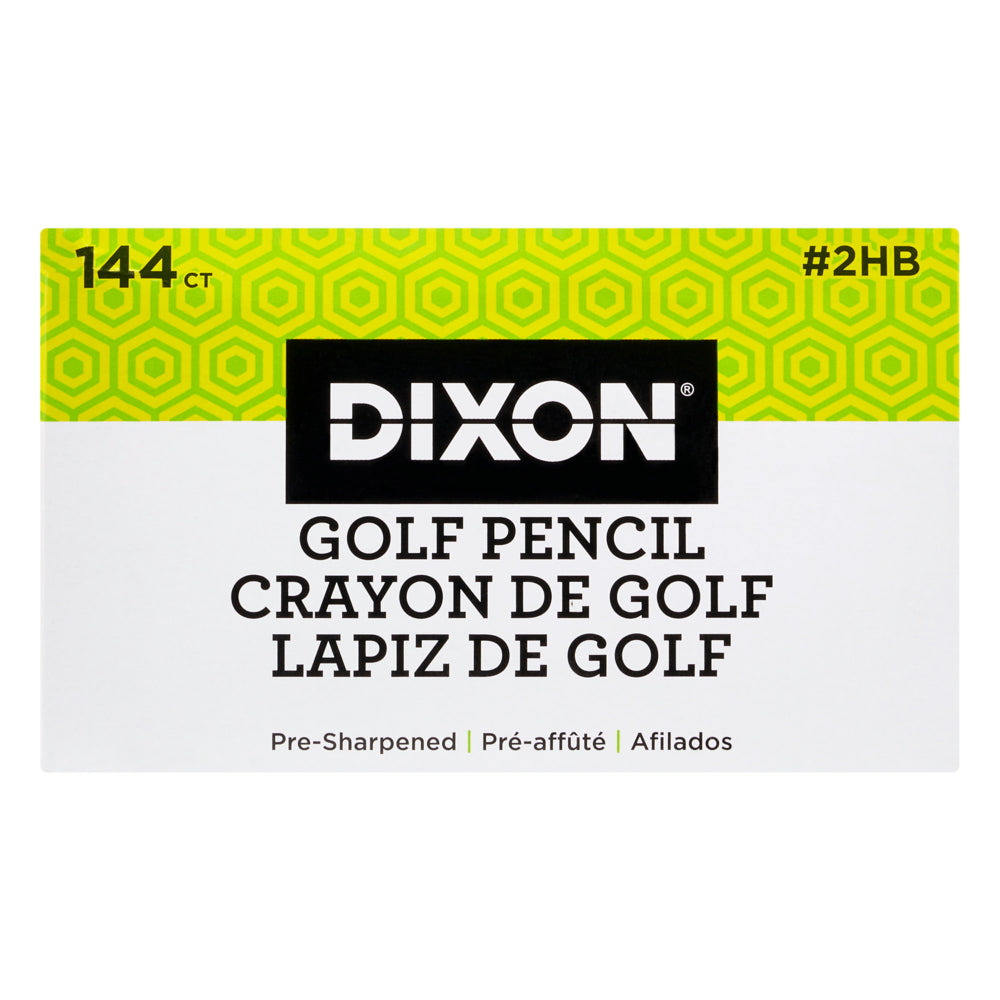 Dixon Golf Pencils - #2 HB Soft - Pre-Sharpened - Yellow - 144 Pack